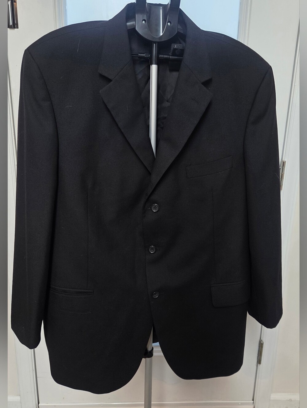 John W. Nordstrom Loro Piana 100% Wool Blazer Jacket Black 42R Tailored in Canad
